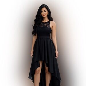 Women's Unbranded Black High Low Dress